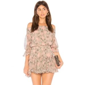 MISA off the shoulder patterned mini dress
Size L